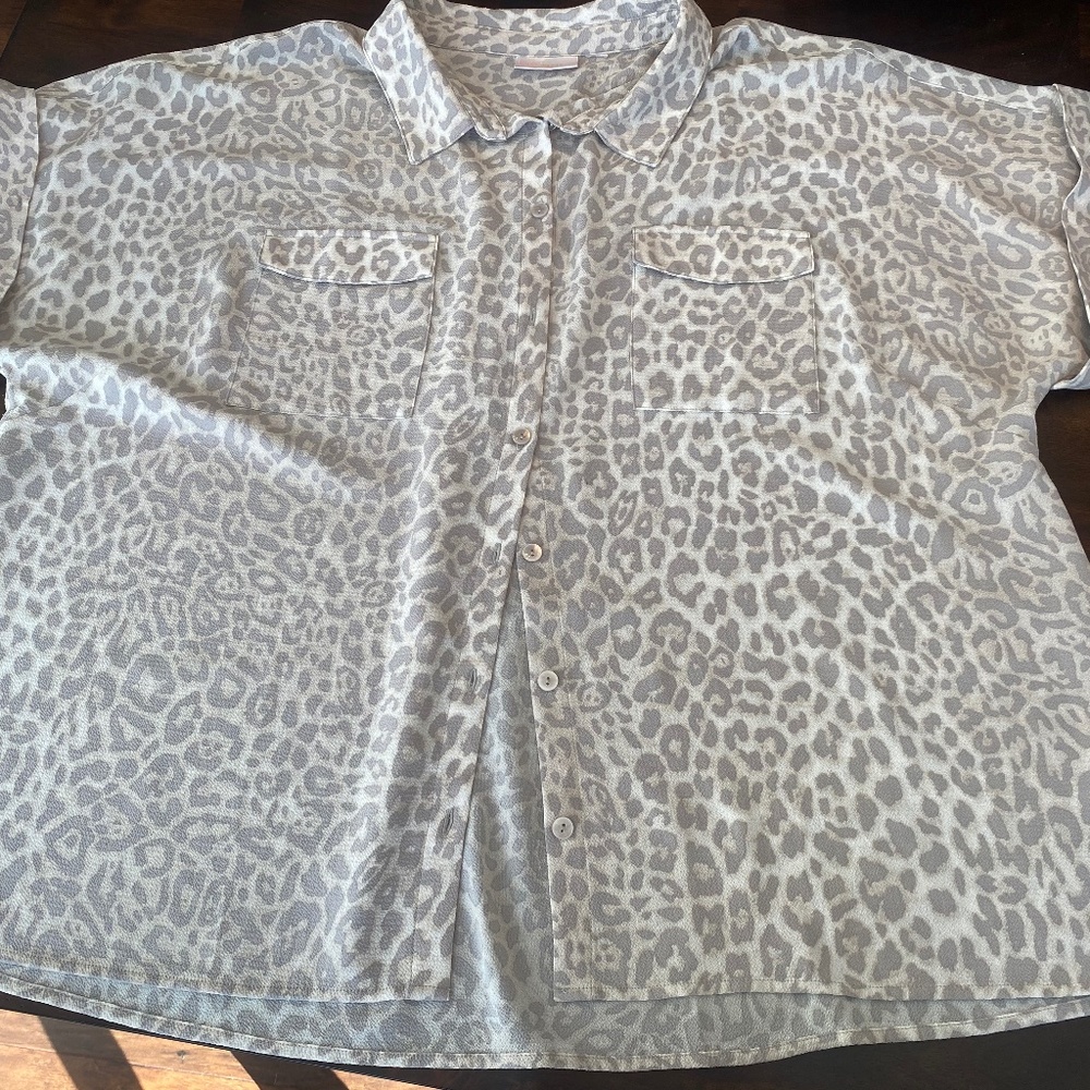 Belle by Kim Gravel Woven Camp Shirt  - Size 2X